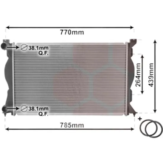 Radiator apa AUDI A6 C6 2004->2011 2.0 TDI 103KW 140CP , pentru motor BLB, BRE perioada 2004 2005,2006,2007 2008