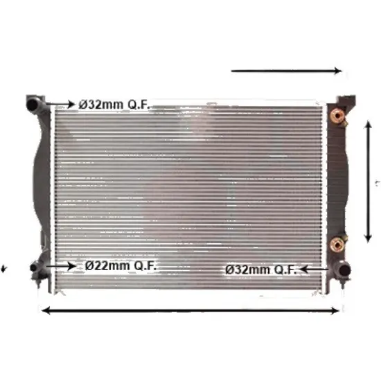 Radiator apa AUDI A6 C5 1997->2005 pentru 3.0, 3.0 V6, perioada 2001 2002 2003 2004 2005