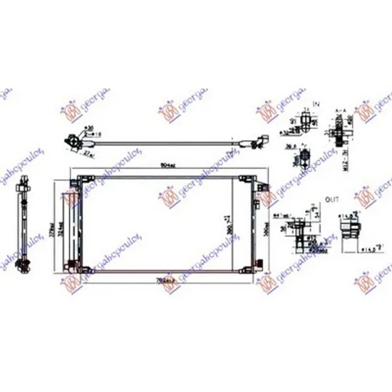 Radiator Aer Conditionat TOYOTA C-HR 2016-> Radiator aer conditionat 1.8 HYBRID benzina (670x370x12) Perioada 2016 2017 2018 2019