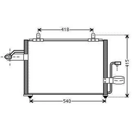 Radiator Aer Conditionat DAEWOO TACUMA 2000->2004 Radiator aer conditionat 1,6 - 1,8 - 2,0cc (59x36,5x1,7) Perioada 2000 2001 2002 2003 2004 2005 2006