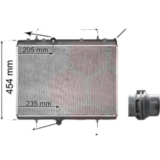Radiator apa CITROEN DS4 2011->2015, DS5 2011->2015 pentru 1.6 THP 200, perioada 2011 2012 2013 2014 2015