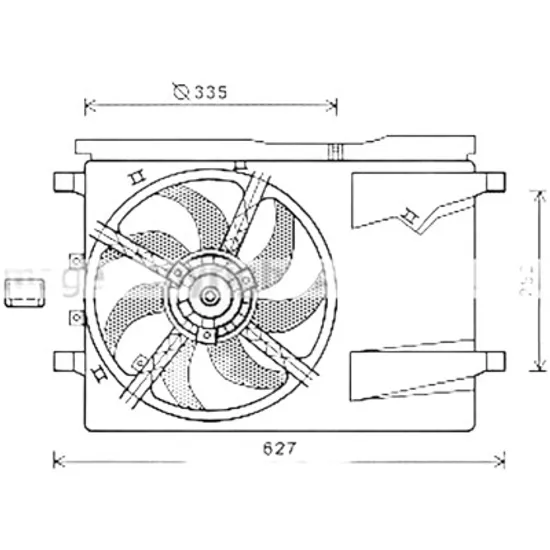 Ventilator motor FIAT QUBO 225 2008-> 1.4 57KW 78CP , pentru motor 350 A1.000 perioada 2009 2010 2011 2012 2013 2014
