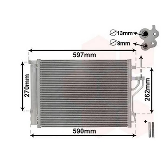 Radiator Aer Conditionat HYUNDAI ix35 / TUCSON 2009-> Radiator aer conditionat diesel (52x37) Perioada 2010 2011 2012 2013 2014 2015 2016