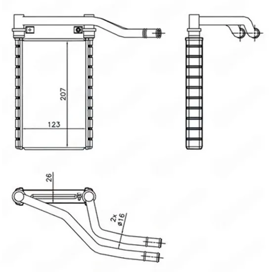 Radiator Incalzire SUZUKI SWIFT 4 2010->2016 Calorifer (123x207x26) Perioada 2014 2015 2016 2017