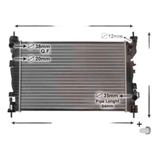 Radiator apa ALFA ROMEO GIULIETTA 2010->2020 1.4 TB 110KW 150CP , pentru motor 940 A2.000, 940 C2.000 perioada 2014 2015,2016,2017 2018