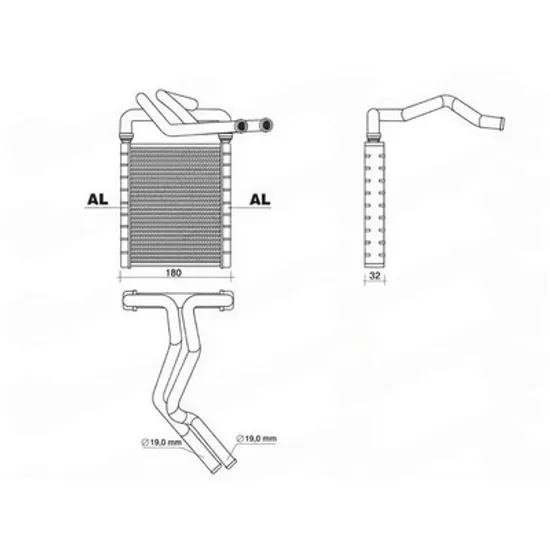 Radiator Incalzire KIA RIO 2011->2017 Calorifer (210x155) Perioada 2011 2012 2013 2014