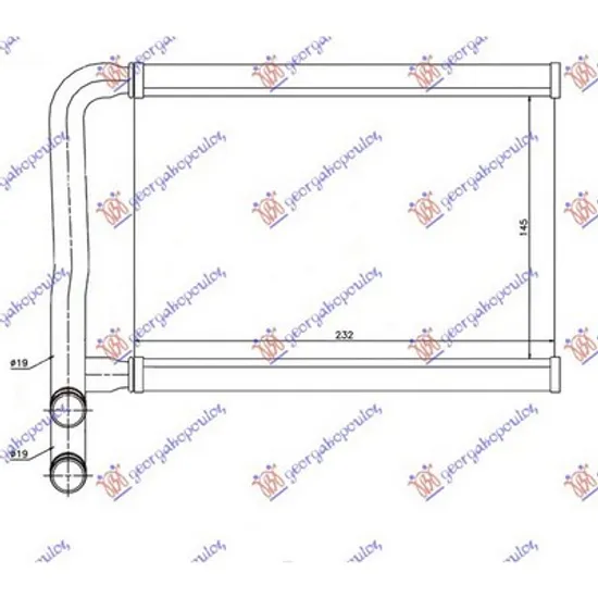 Radiator Incalzire HYUNDAI ACCENT 3 SEDAN MC 2005->2012 Calorifer (B) cu/fara aer conditionat (145x232) pentru sedan Perioada 2005 2006 2007 2008 2009 2010 2011