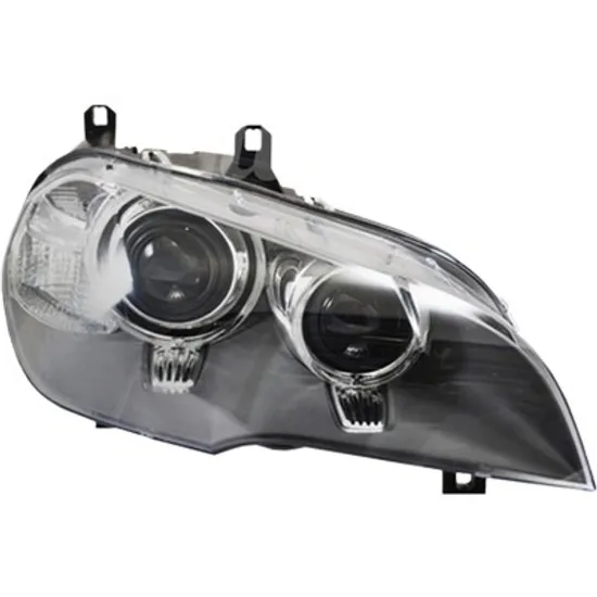 Far dreapta BMW X5 E70 2006->2013 perioada 2006 2007 2008 cu motor reglaj, fumuriu, semnal transparent, cu reglaj electric, cu bec H7/H1