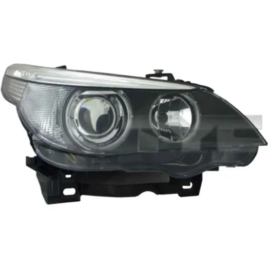 Far dreapta BMW 5 E60 2001->2010 perioada 2003 2004 2005 2006 2007 2008 2009 2010 de la an de fabricatie 01/2005, pana la an de fabricatie 03/2007, cu motor reglaj, fara unitate de control Xenon, mufa dreptunghiulara, cu bec D1S/H7