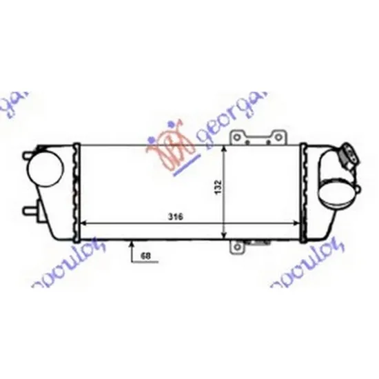 Intercooler KIA CEED 2006->2012 Radiator intercooler 1,6-2,0 CRDi Perioada 2006 2007 2008 2009 2010 2011