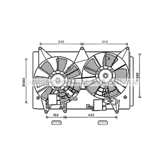 Ventilator Motor MAZDA CX-7 2006->2013 Electroventilator radiator complet 2.3 TURBO (benzina) Perioada 2006 2007 2008 2009 2010 2011 2012 2013 2014