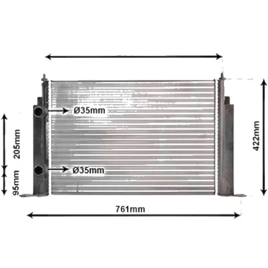 Radiator apa FIAT STILO 2001->2010 1.9 JTD 66KW 90CP , pentru motor 192 B5.000 perioada 2004 2005 2006