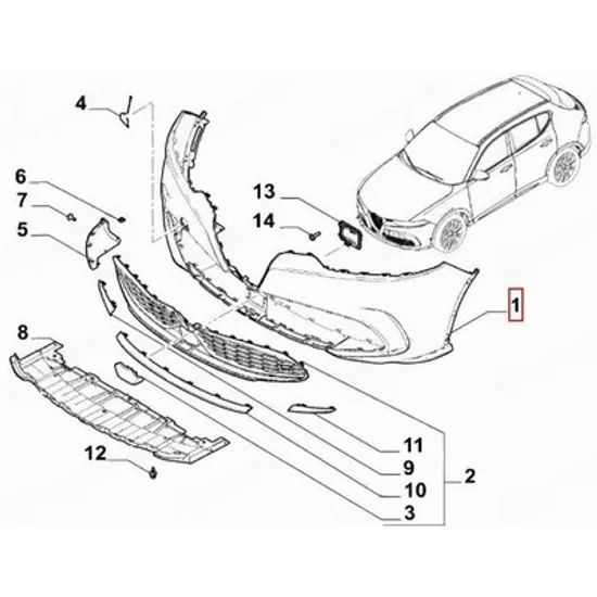 Bara Fata ALFA ROMEO TONALE 2022-> Bara fata pentru vopsit (O) Perioada 2022 2023 2024 2025
