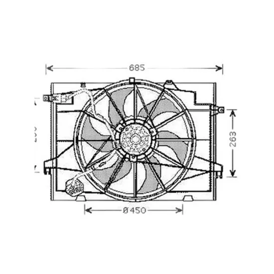 Ventilator Motor HYUNDAI TUCSON 2004->2012 Electroventilator complet 2,7 i24V, 2004->2014 Perioada 2004 2005 2006 2007 2008 2009 2010 2011 2012 2013 2014