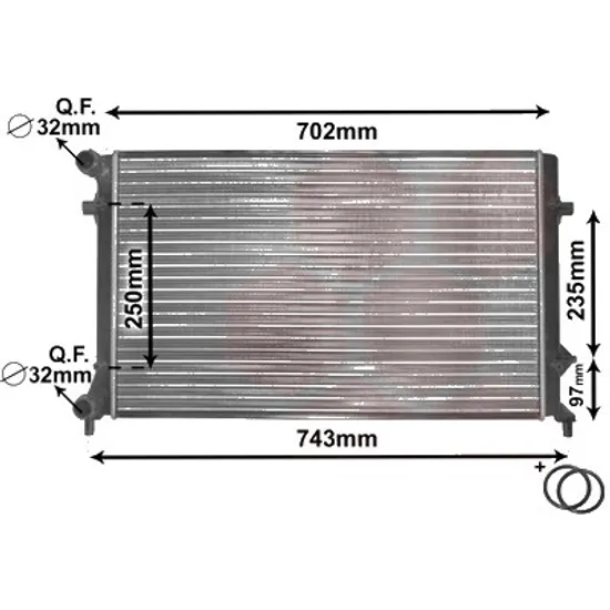 Radiator apa AUDI A3 8P1 2003->2012, A3 Sportback 8PA 2004->2013 pentru 1.6 E-Power, perioada 2011 2012 2013