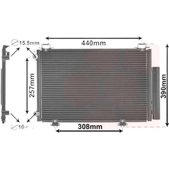 Radiator aer conditionat NISSAN PRIMERA P12 2002->2008 pentru 2.0, perioada 2002 2003 2004 2005 2006 2007 2008