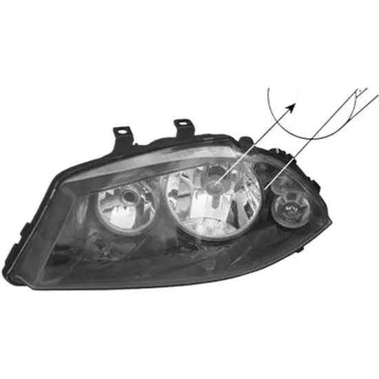 Far stanga SEAT CORDOBA 2002->, IBIZA 3 2003->2009 perioada 2002 2003 2004 2005 2006 pana la an de fabricatie 12/2005, fara motor reglaj, semnal fumuriu, cu reglaj electric, cu bec H7/H3