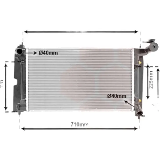 Radiator apa TOYOTA AVENSIS T25 2003->2008, COROLLA Verso 2004->2009 pentru 1.8, perioada 2003 2004 2005 2006 2007 2008 2009