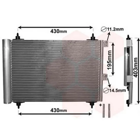 Radiator Aer Conditionat PEUGEOT PARTNER 1996->2010 Radiator aer conditionat 1,6 HDi 52x36x17 Perioada 1996 1997 1998 1999 2000 2001 2002 2003 2004 2005 2006 2007 2008