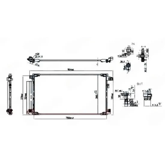 Radiator Aer Conditionat TOYOTA C-HR 2016-> Radiator condensator aer conditionat 1.8 HYBRID benzina (670x370x12) (VALEO) Perioada 2019 2020 2021 2022 2023