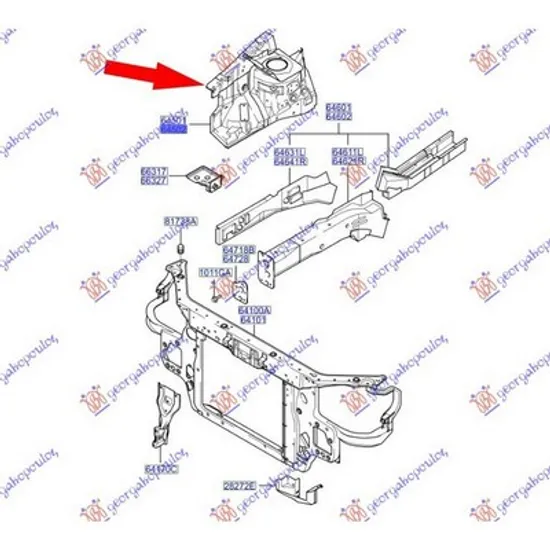 Aripa Interioara HYUNDAI GETZ 2001->2010 Contraaripa fata (Ο) stanga Perioada 2002 2003 2004 2005 2006 2007 2008 2009 2010