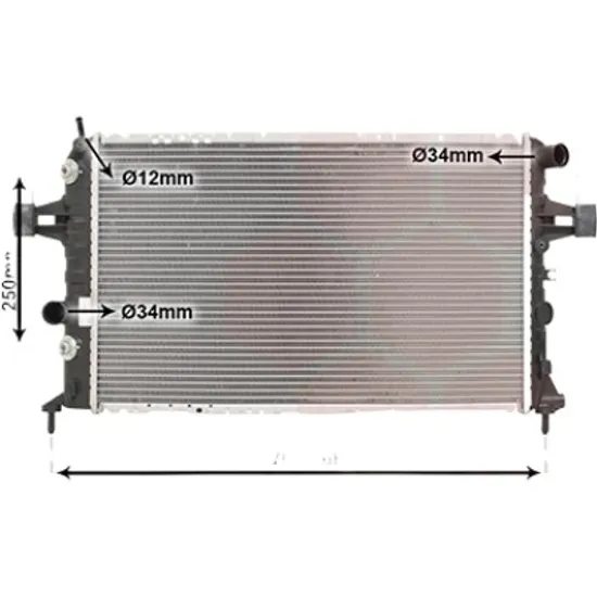 Radiator apa OPEL ZAFIRA A 1999->2005 2.0 OPC 147KW 200CP , pentru motor Z 20 LET perioada 2002 2003,2004 2005