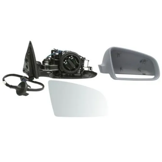 Oglinda exterioara dreapta AUDI A4 8E2; B6 2000->2005, A4 Cabriolet 8H7 2002->2009 perioada 2001 2002 2003 2004 2005 de la an de fabricatie 2004, reglaj electric, cu memorie, cu incalzire, rabatare electrica, pana la an de fabricatie 2006, prevopsit grund