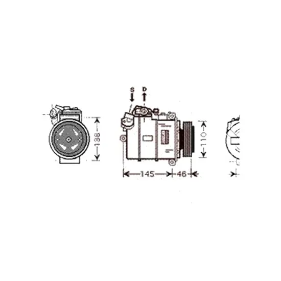 Compresor aer conditionat BMW 5 E60 2001->2010 pentru 545 i, perioada 2003 2004 2005