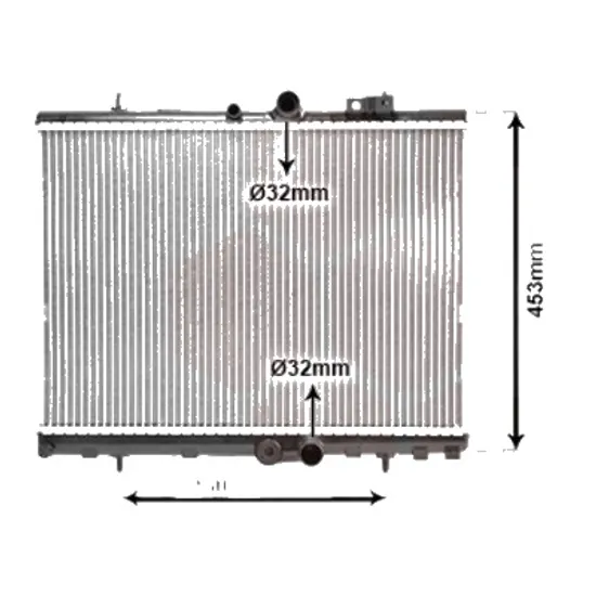 Radiator apa CITROEN C5 2 2004-> 2.2 HDi 125KW 170CP , pentru motor 4HT (DW12BTED4) perioada 2006 2007,2008,2009,2010 2011