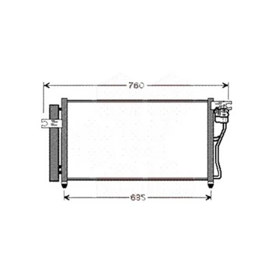 Radiator aer conditionat NISSAN NAVARA PICKUP D22 2008-> 2.5 dCi 98KW 133CP , pentru motor YD25DDTi perioada 2008 2009,2010,2011,2012 2013