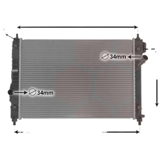 Radiator apa CHEVROLET AVEO SEDAN T250 2005-> 1.2 LPG 62KW 84CP , pentru motor LMU perioada 2009 2010,2011,2012,2013 2014