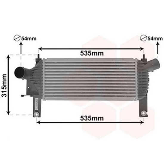 Intercooler NISSAN NAVARA D40 2004->2014 Radiator intercooler 2,5 DCI 44,3x19x64 Perioada 2004 2005 2006 2007 2008 2009 2010 2011 2012 2013 2014 2015