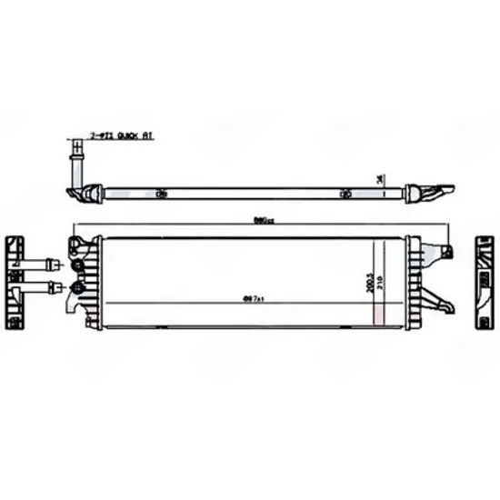 Radiator Motor VW TRANSPORTER T6 2015-> Radiator suplimentar 2.0 TDi (62/75KW) diesel (695x210x26) (VALEO) Perioada 2015 2016 2017 2018 2019