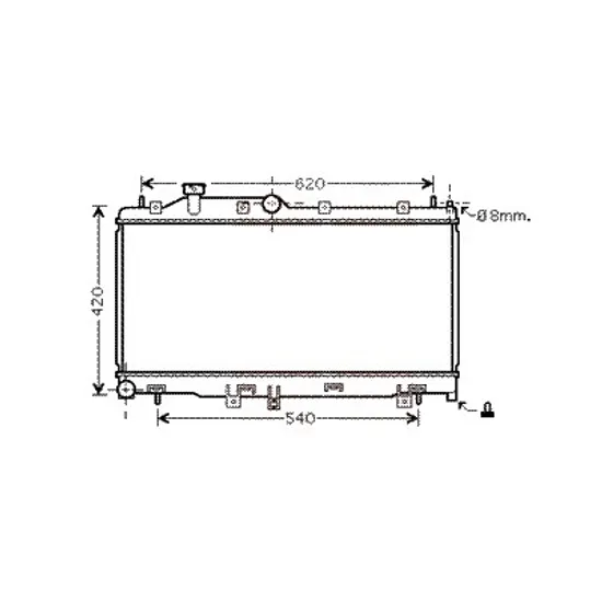 Radiator apa SUBARU IMPREZA 2007->2015 pentru 2.5 WRX SE AWD, perioada 2009 2010 2011 2012 2013 2014