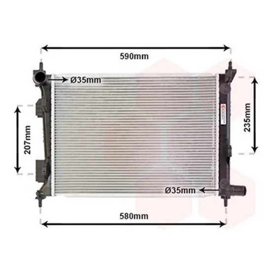 Radiator Motor HYUNDAI i20 2008->2015 Radiator apa 1.2-1.4i manuala benzina 500x380x16 2012->2015 Perioada 2012 2013 2014 2015