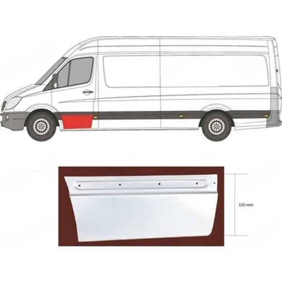 Fata Usa MERCEDES SPRINTER 906 2006->2017 Fata Usa fata inferioara (L= 78CM/H= 32CM) STANGA Perioada 2013 2014 2015 2016 2017 2018