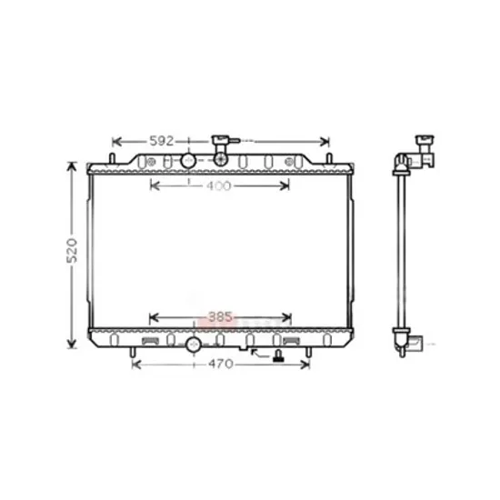 Radiator Motor NISSAN X-TRAIL T30 2001->2013 Radiator apa pentru 2 0 benzina 2007 -> 45x68 CV manuala Perioada 2007 2008 2009 2010 2011 2012 2013