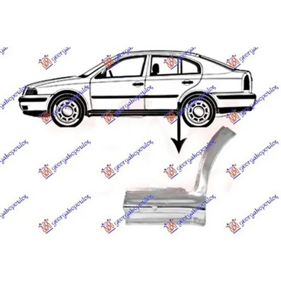 Pasaj Aripa SKODA OCTAVIA 1 1996->2010 Pasaj aripa spate (spre fata cu stalp) stanga Perioada 1996 1997 1998 1999 2000 2001 2002 2003 2004 2005 2006 2007 2008 2009 2010