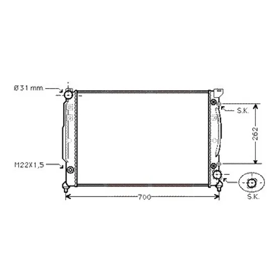 Radiator apa AUDI A6 C5 1997->2005 2.8 quattro 140KW 190CP , pentru motor ATX perioada 1999 2000 2001