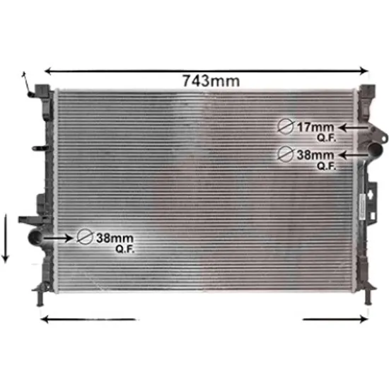 Radiator apa FORD TRANSIT CONNECT 2014-> 1.6 EcoBoost 110KW 150CP , pentru motor JQGA perioada 2013 2014,2015,2016,2017 2018