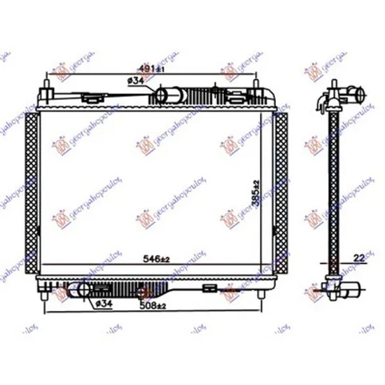 Radiator Motor FORD ECOSPORT 2012-> Radiator apa 1.0 EcoBoost benzina - 1.5 TDCi diesel MANUAL (385x545x22) Perioada 2017 2018 2019 2020 2021