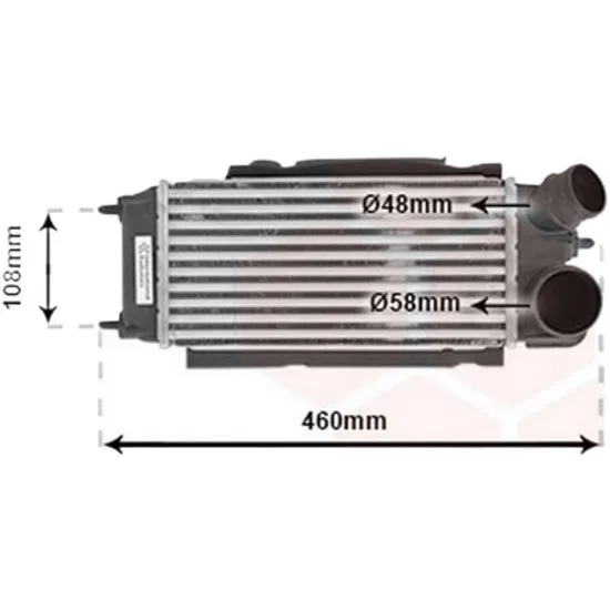 Intercooler FORD FIESTA 5 JH 2008->2017 pentru 1.6 TDCi, perioada 2008 2009 2010 2011 2012 2013 2014 2015
