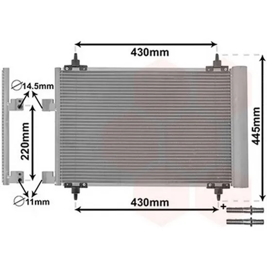 Radiator Aer Conditionat PEUGEOT 307 2000->2011 Radiator aer conditionat 2 0i 16V - 2 0 HDi 51x36x16 Perioada 2000 2001 2002 2003 2004 2005 2006 2007 2008