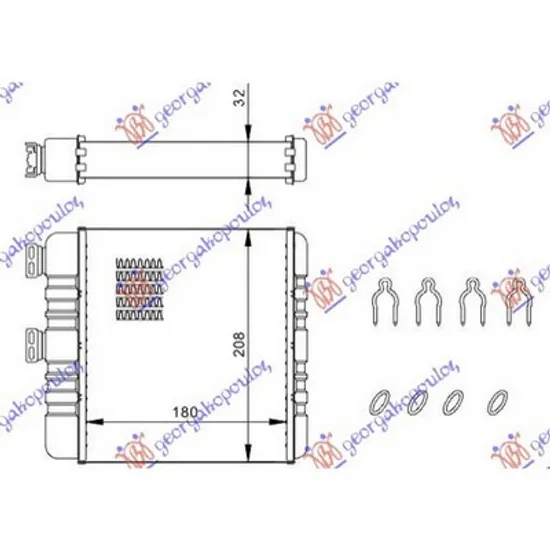 Radiator Incalzire OPEL ZAFIRA B 2005->2015 Calorifer B cu /fara aer conditionat 180x208 BEHR TYPE Perioada 2005 2006 2007 2008 2009 2010 2011
