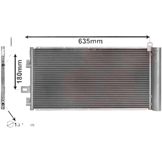 Radiator aer conditionat VW TOURAN 2010->2016, GOLF 7 Variant 2013->2019, GOLF 7 2012->2020, GOLF 7 SPORTSVAN 2014-> pentru 1.2 TSI, perioada 2012 2013 2014 2015 2016 2017 2018 2019 2020