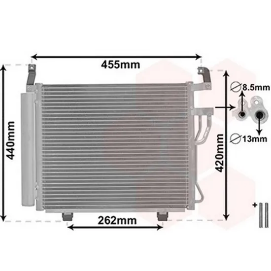Radiator Aer Conditionat HYUNDAI i10 2007->2013 Radiator aer conditionat benzina (43,5x34.5x17) Perioada 2007 2008 2009 2010 2011 2012 2013