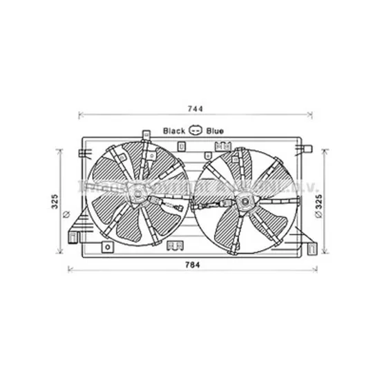 Ventilator Motor MAZDA 3 BL 2008->2013 Electroventilator complet 1,6i-16V (dublu), Perioada 2009 2010 2011 2012 2013 2014