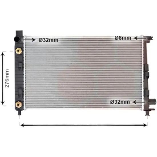 Radiator apa MERCEDES VANEO 414 2002->2005 pentru 1.9, perioada 2002 2003 2004 2005