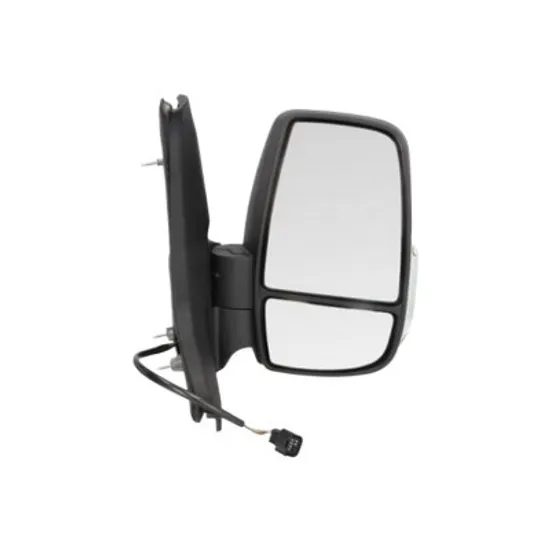 Oglinda exterioara stanga FORD TRANSIT 2013-> perioada 2013 2014 2015 2016 2017 2018 , semnal alb, cu semnal, numar pini 6, brat oglinda scurt, cu incalzire,