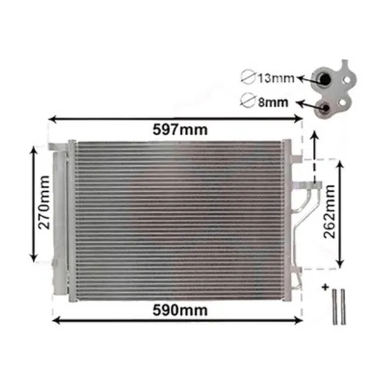 Radiator aer conditionat RENAULT GRAND SCENIC 3 2009->2016 1.5 dCi 63KW 86CP , pentru motor K9K 830 perioada 2009 2010,2011,2012,2013 2014